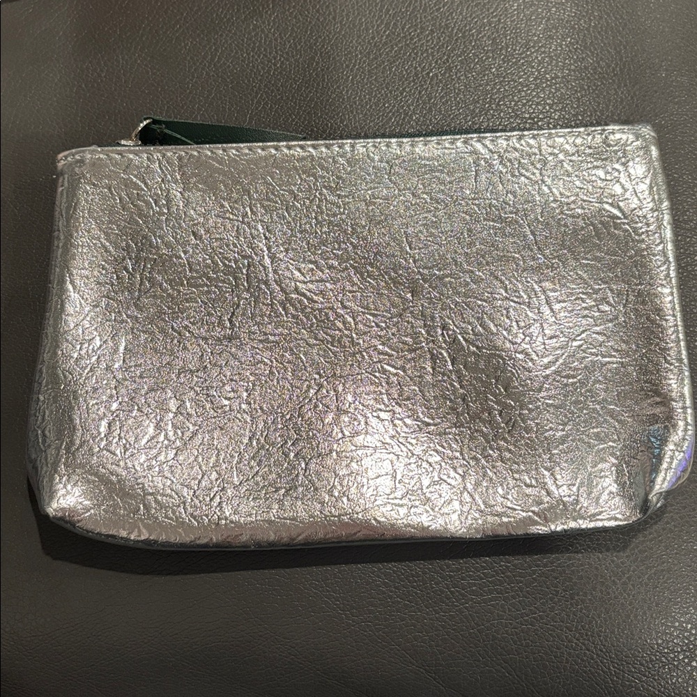 Ipsy Silver and Green Pouch